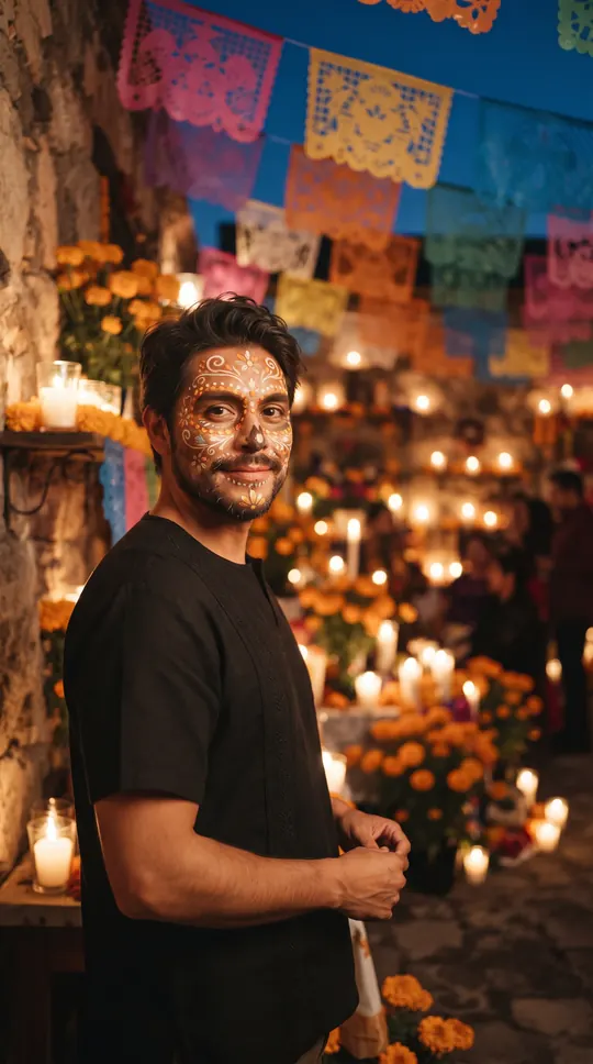 Papel picado and candlel…